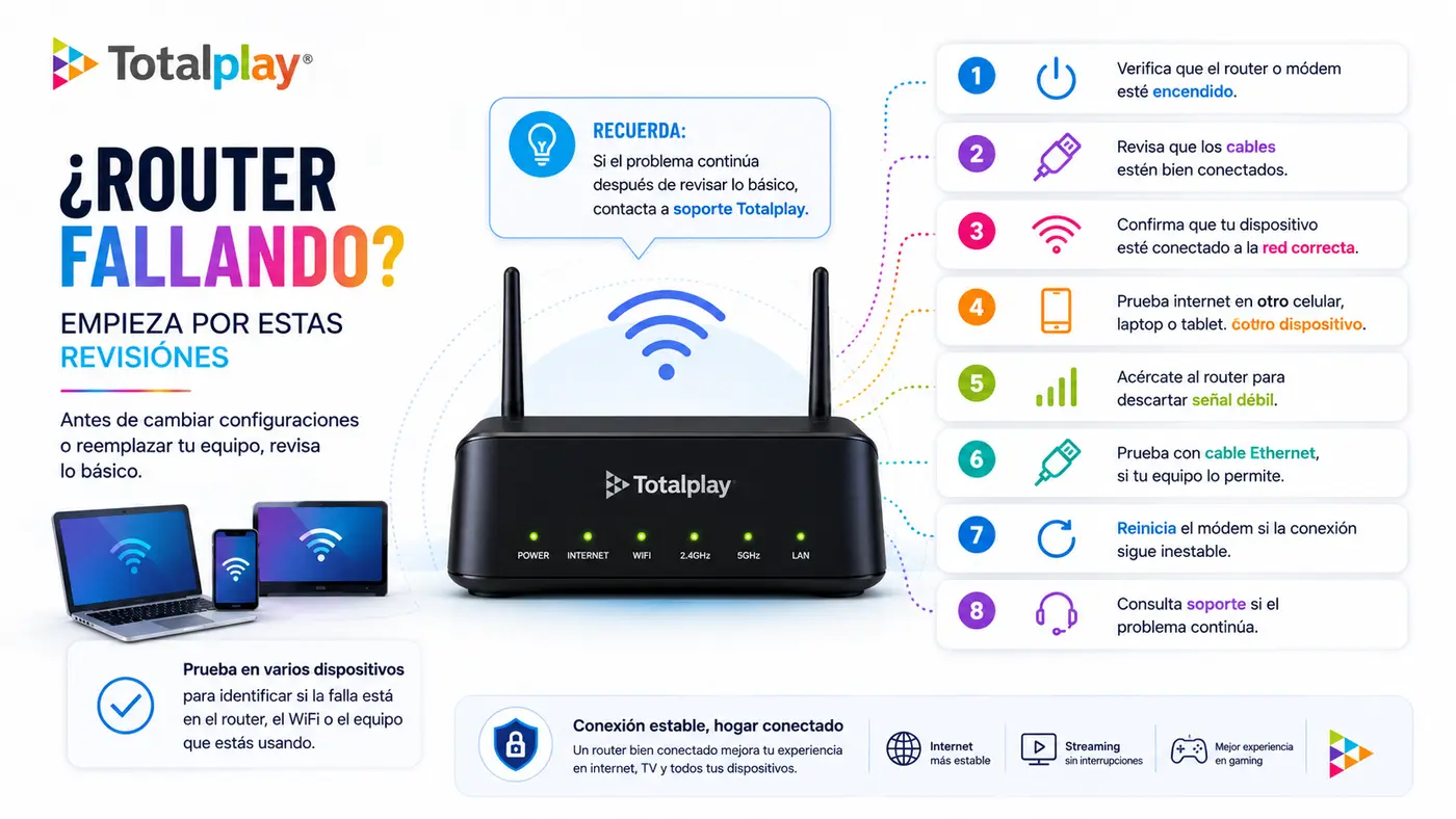 Qu&eacute; revisar primero si el internet falla