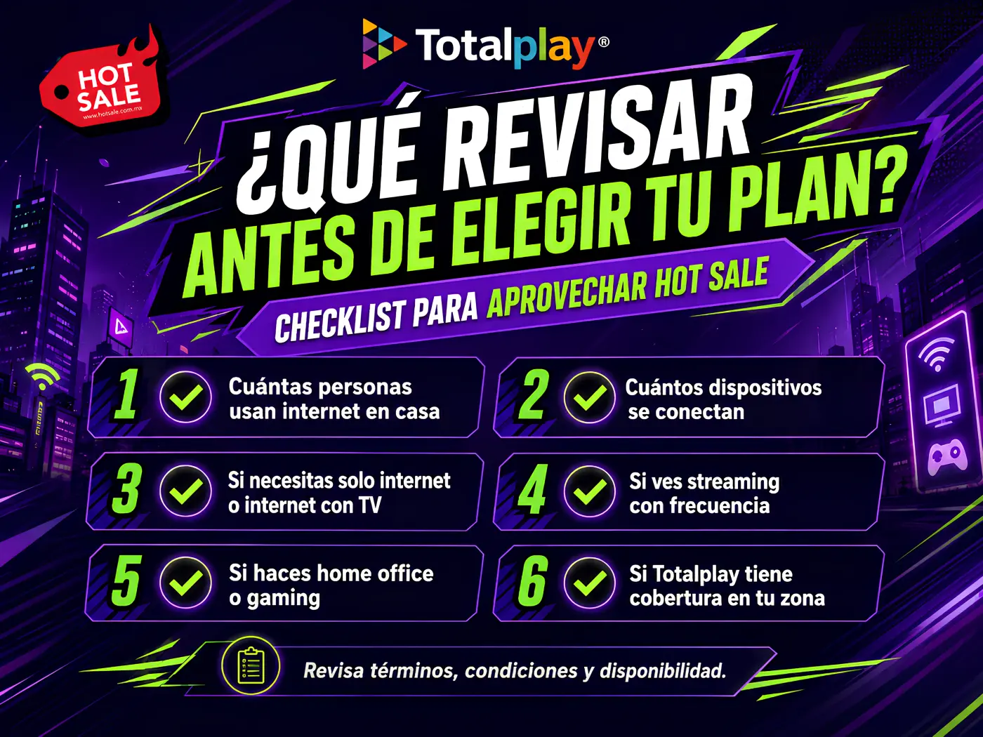 Checklist para elegir un plan Totalplay en Hot Sale 2026
